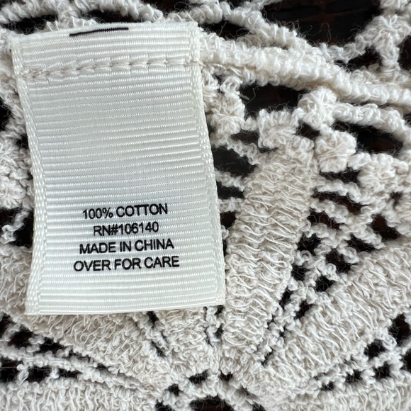 Ultra Pink Floral Crochet Lace Longline Vest Ivory Boho Festival Hippie Sz M - Picture 5 of 7